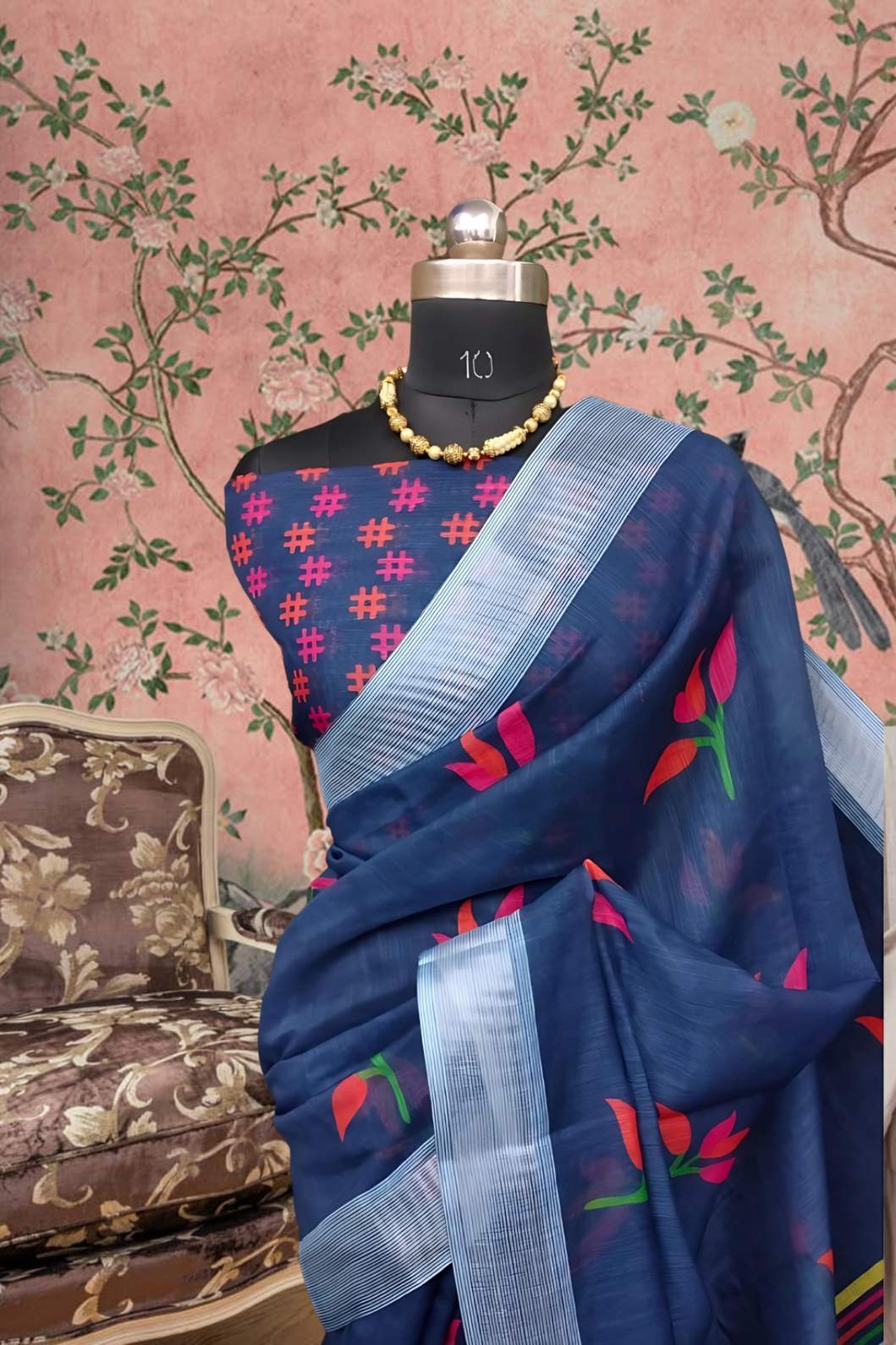 Front-facing view revealing digital blue elegance in movement