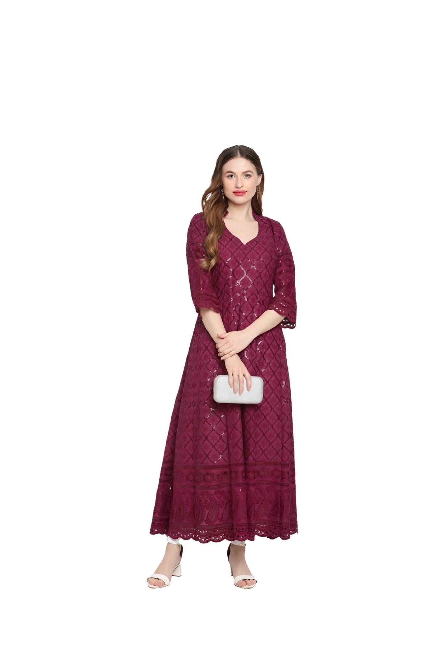 Isolated kurti glowing with intricate embroidery