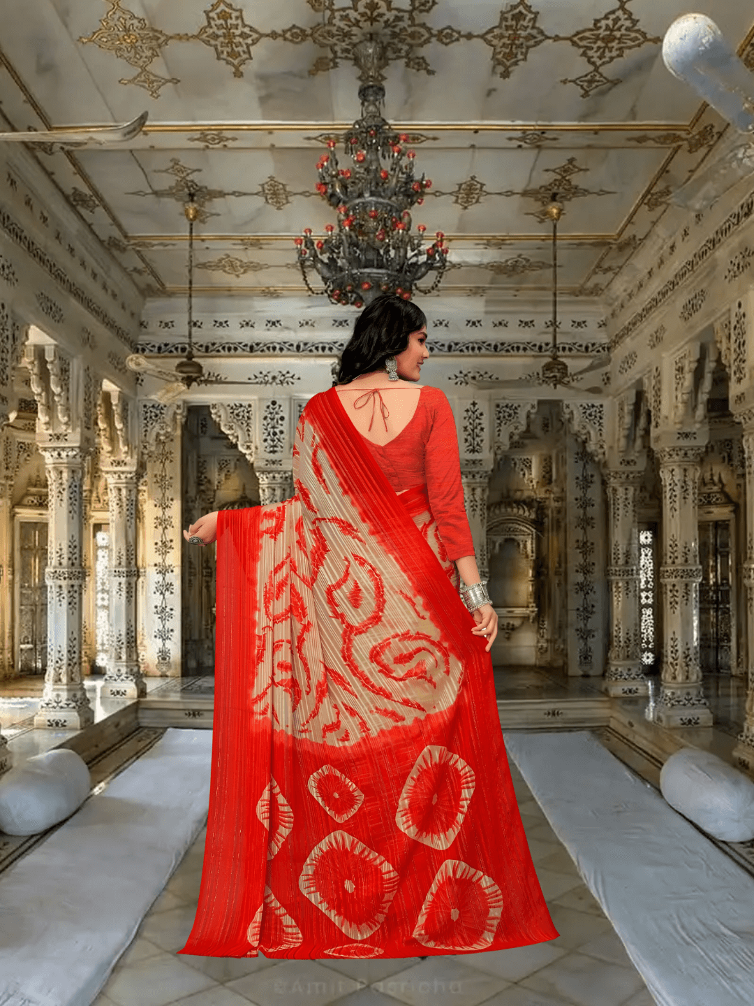 Macro of enigmatic patterns on dual-tone georgette