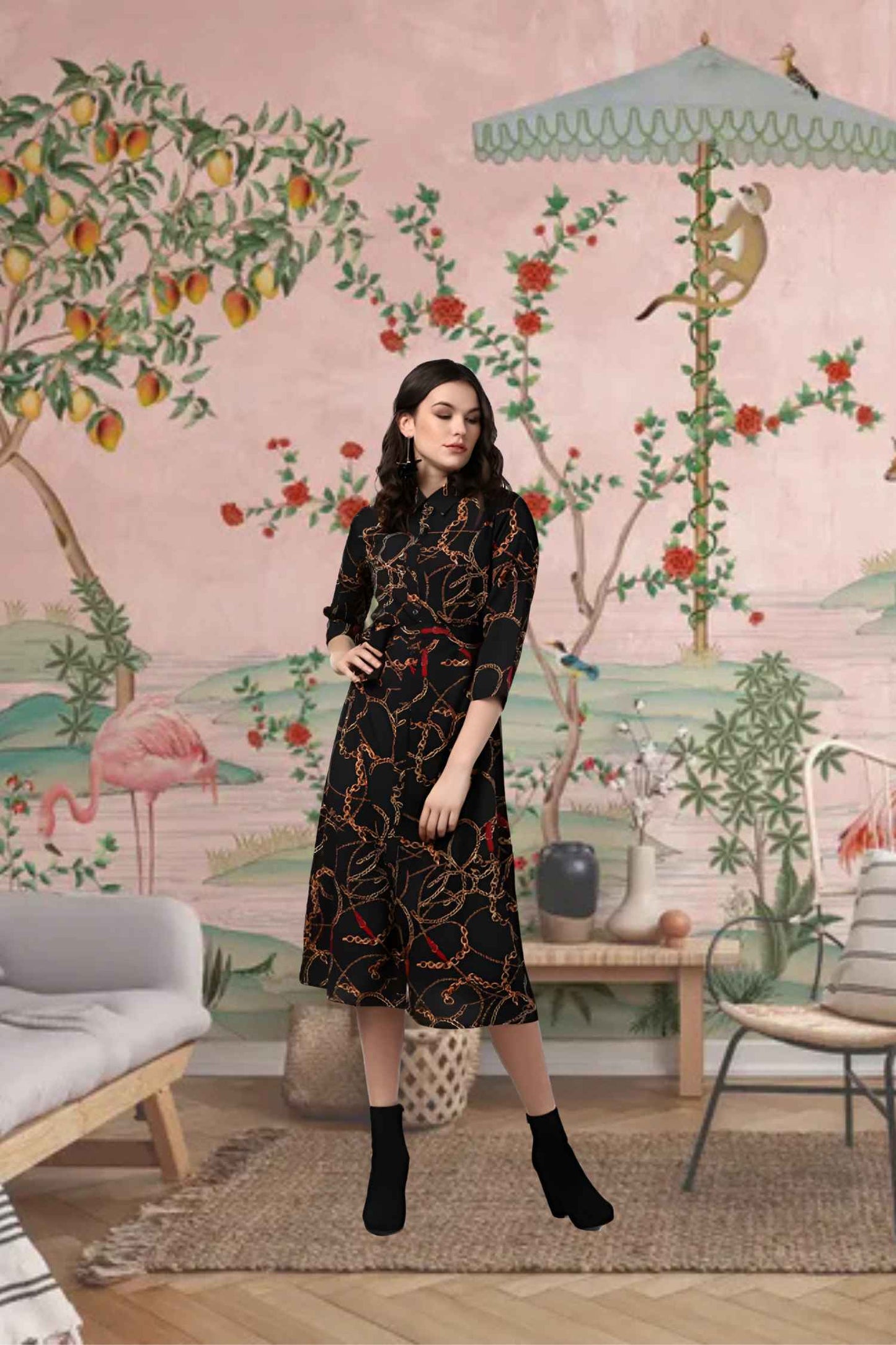 Front view: Chains gleaming like police tape at a riot