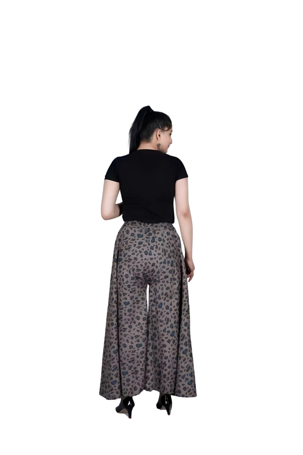 Studio back view showcasing print and fall