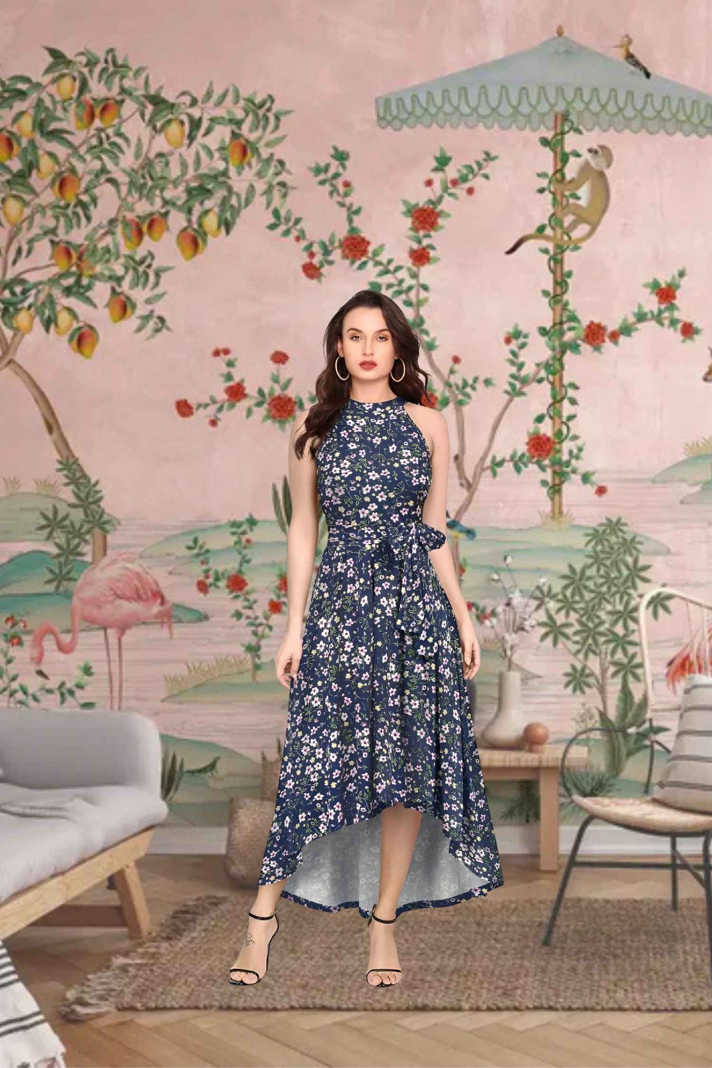 Front view: Florals glowing under impossible pressure