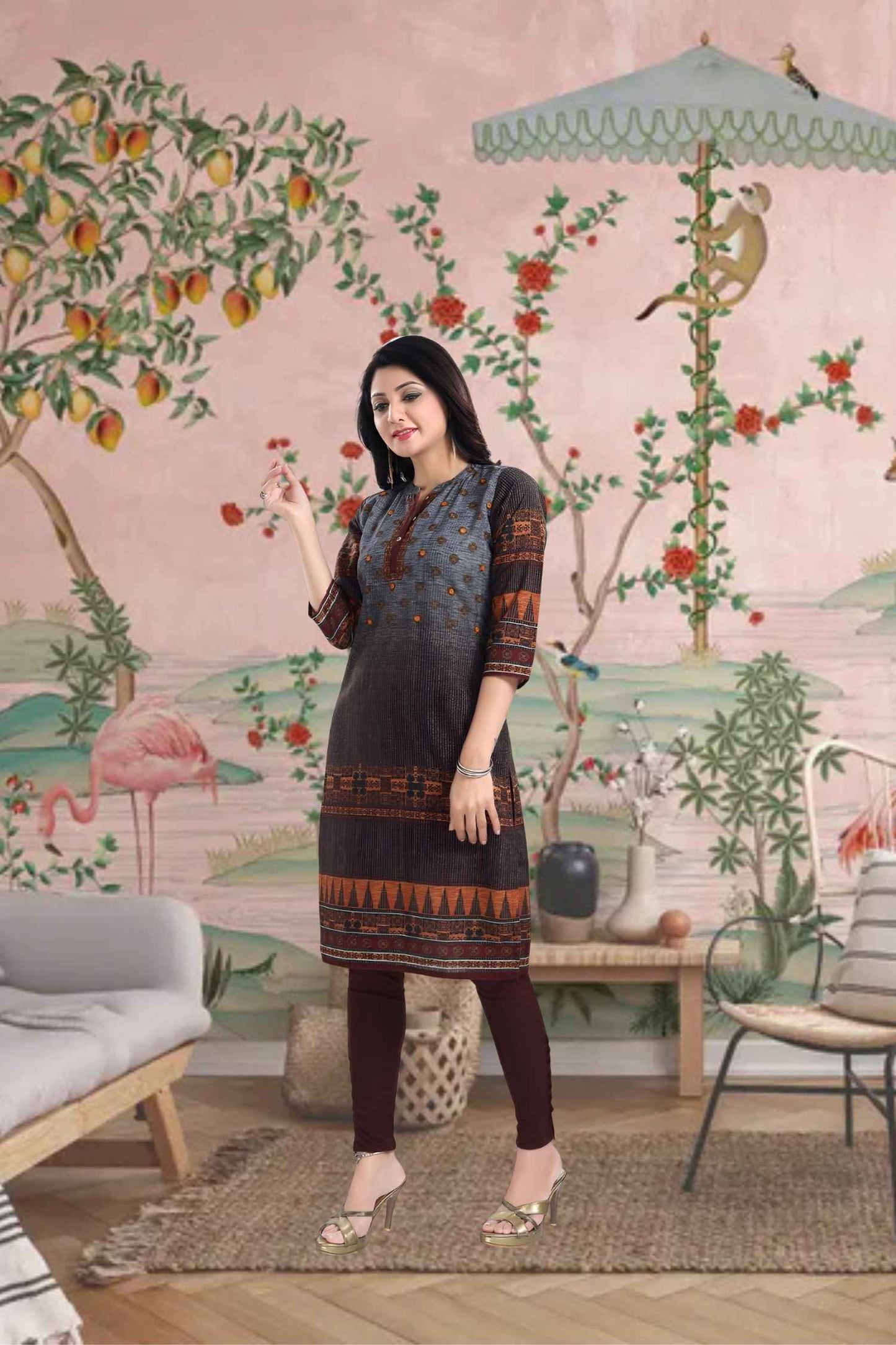 Profile shot where hem dissolves like a heat illusion