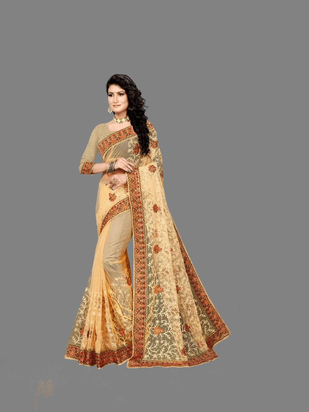 Flat lay on grey: net fabric as delicate as archival tissue paper