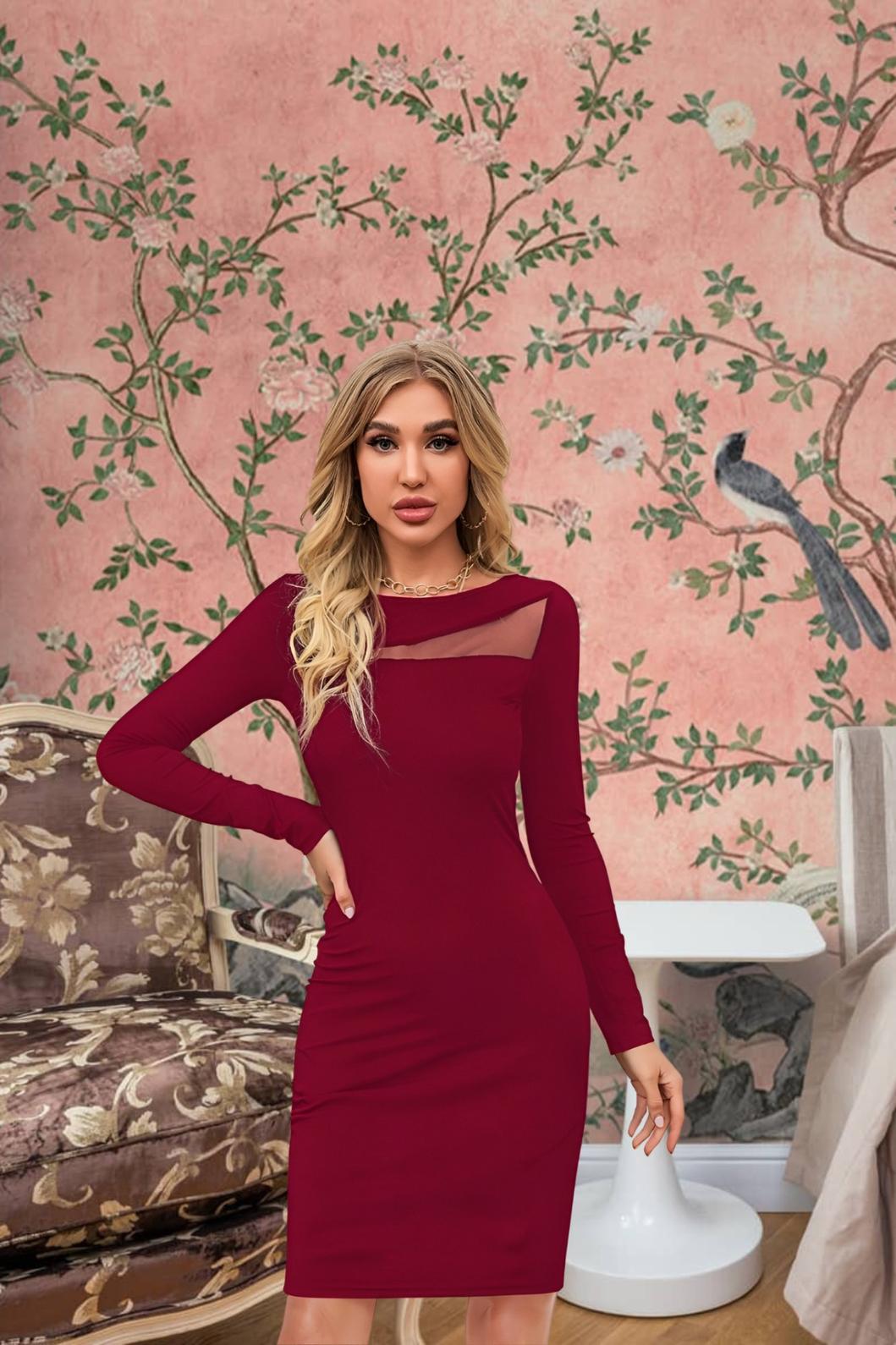 Red dress on model – confidence and charisma framed in fire