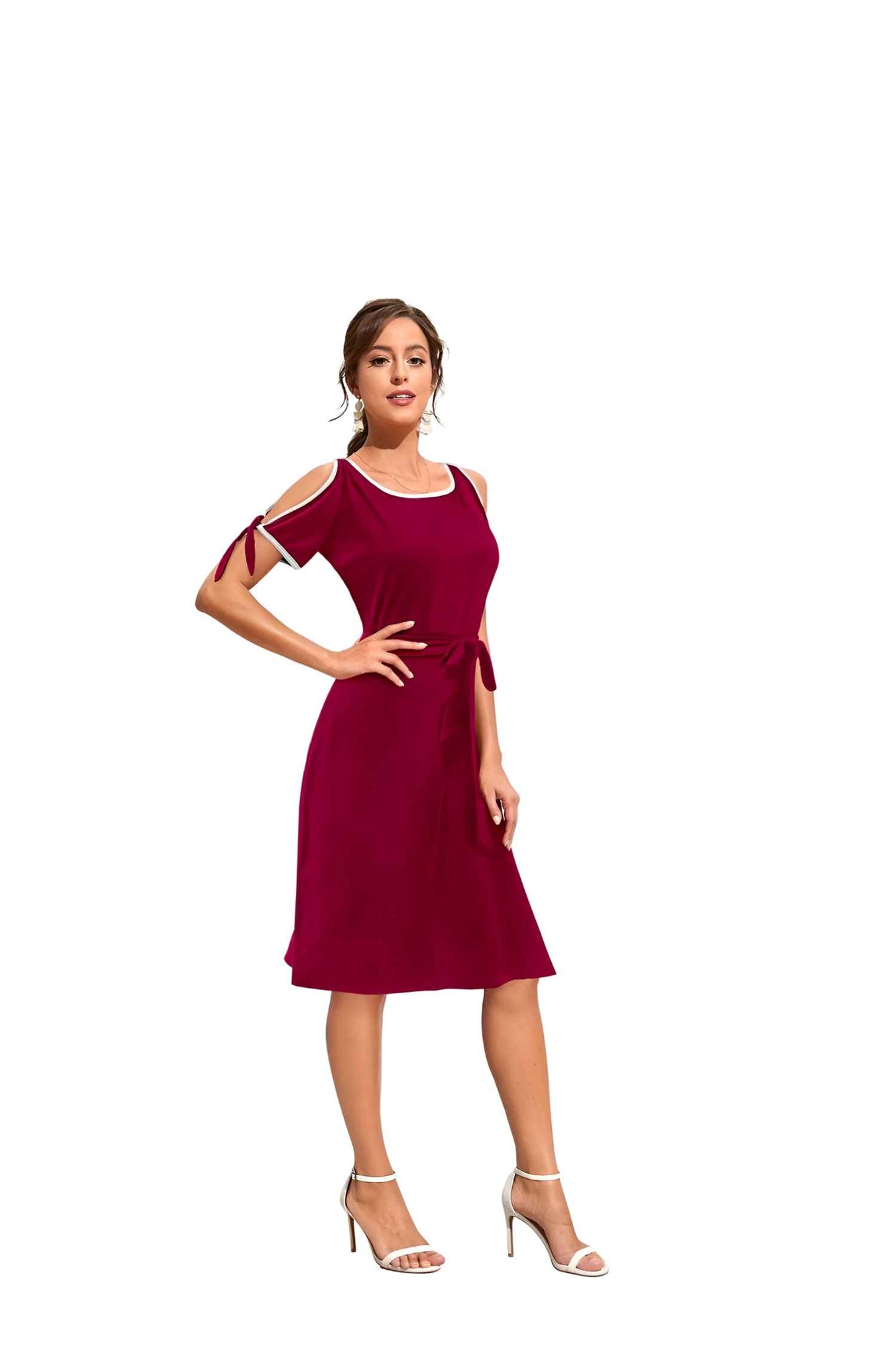 revealing the dress’s true maroon soul