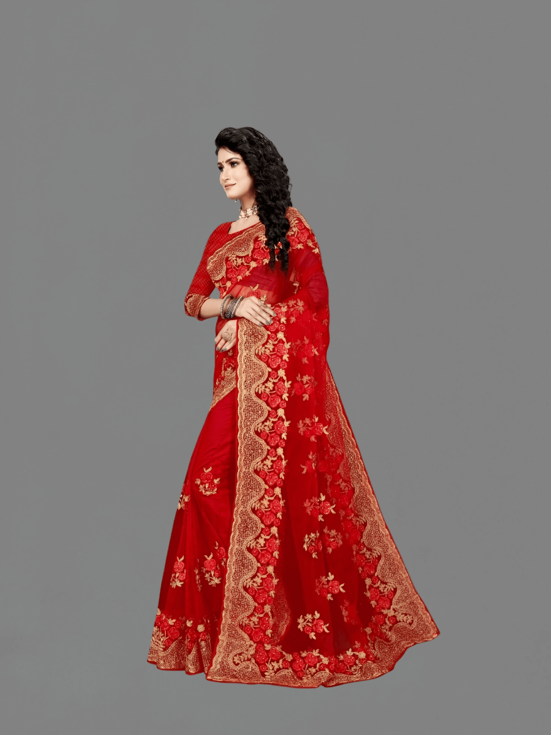 Extreme close-up of gold mukaish, each puncture sharp as a calligrapher’s stroke