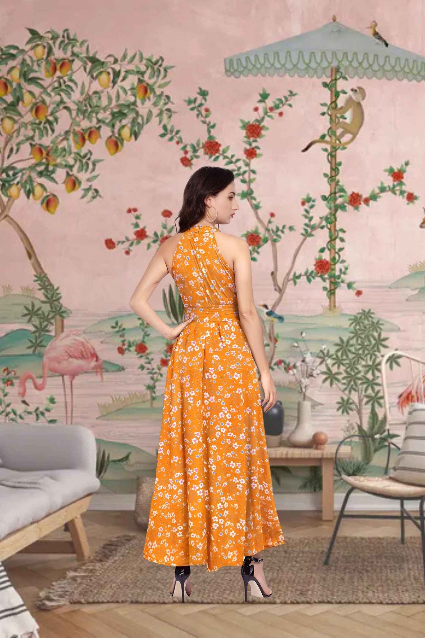 Rear angle showing floral wiring