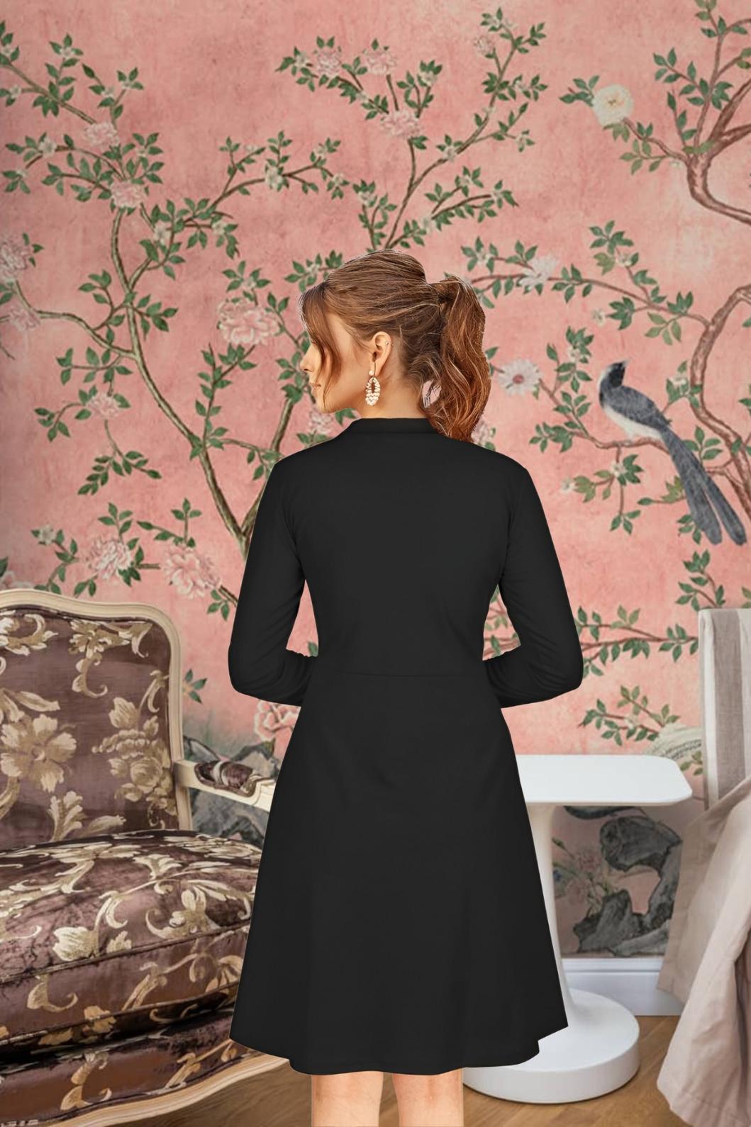 Back view highlighting the sleek knit flow and sleeveless design