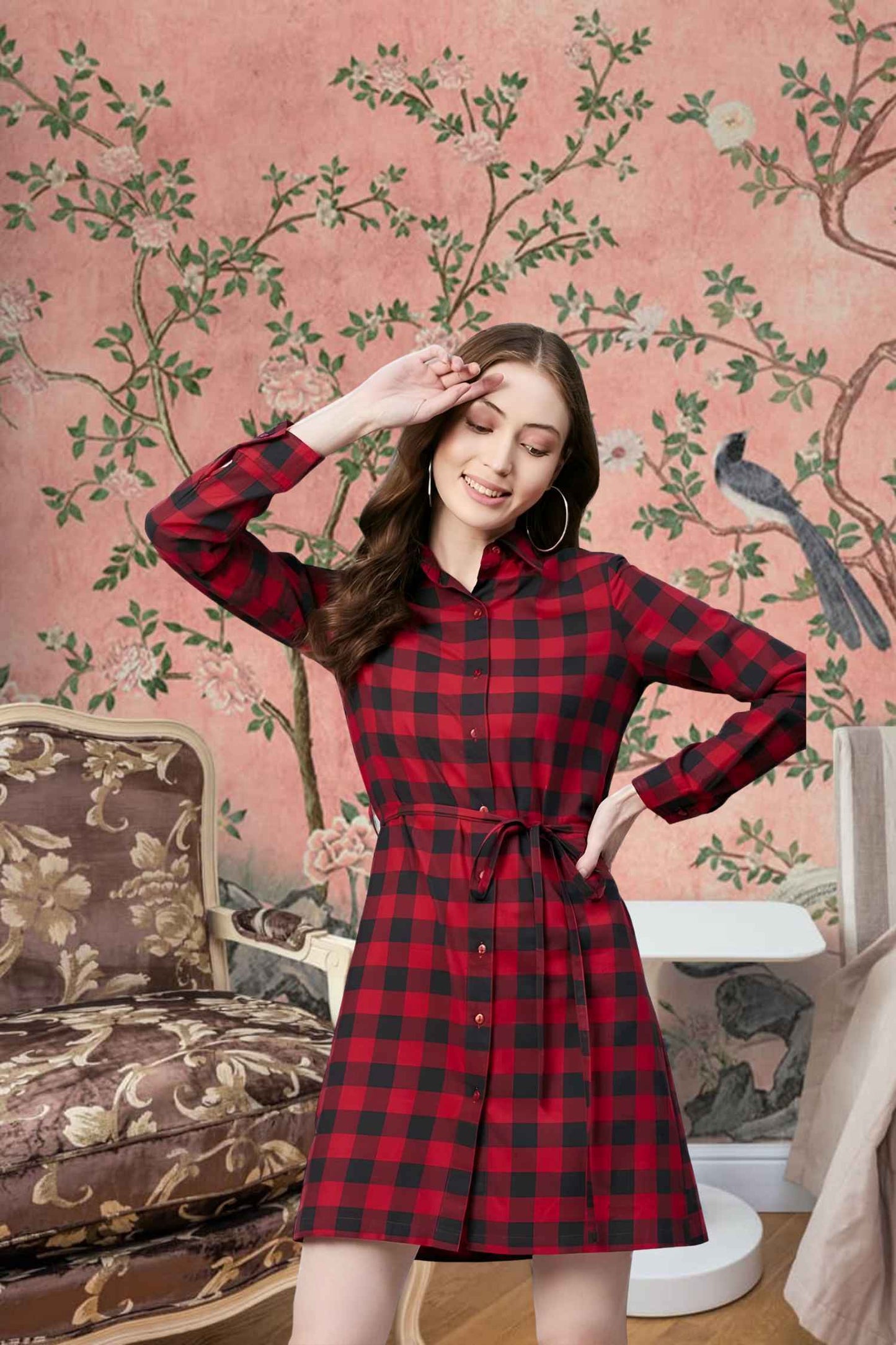 Front view: Checks blazing like live wires