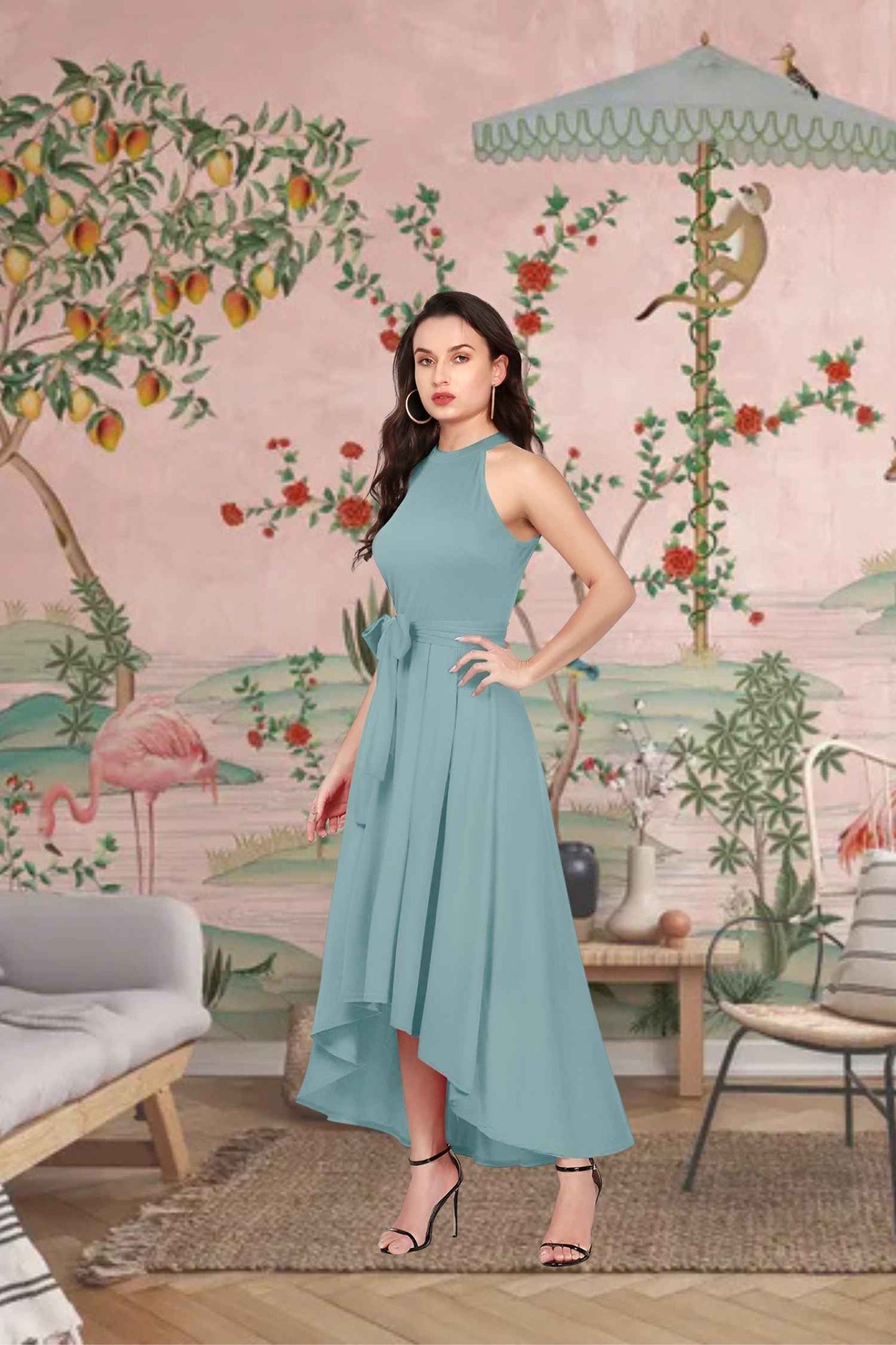 Detail of teal fabric’s depth illusion