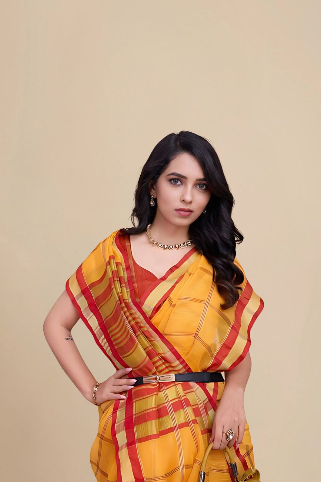 Studio front view showcasing vibrant structure and color