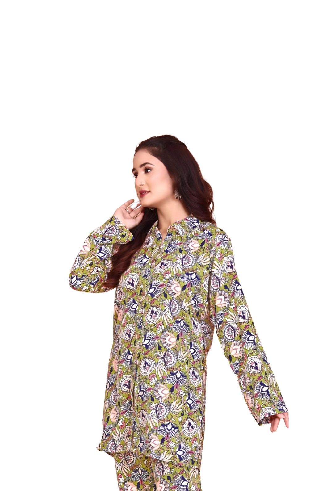 Right angle studio shot displaying comfort and cut – white background