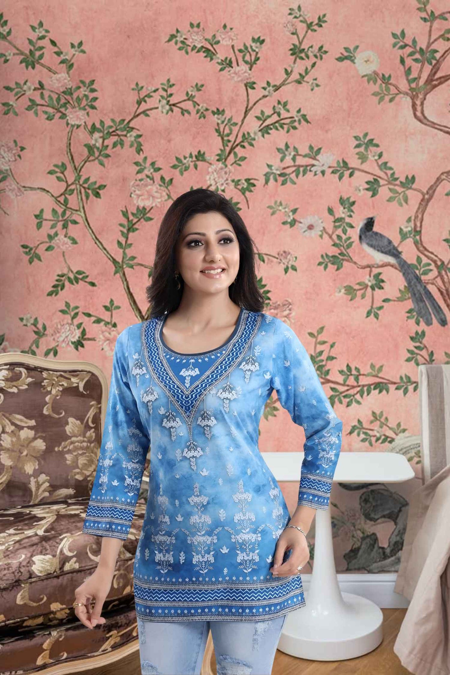 Front view against endless sky, fabric dissolving into atmosphere