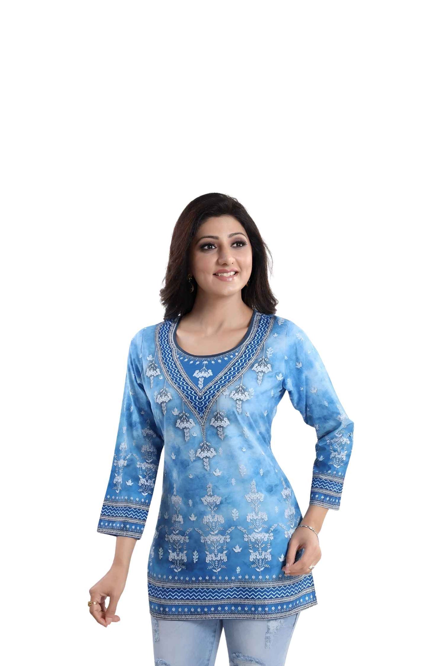 Isolated front view—blue without context or mercy