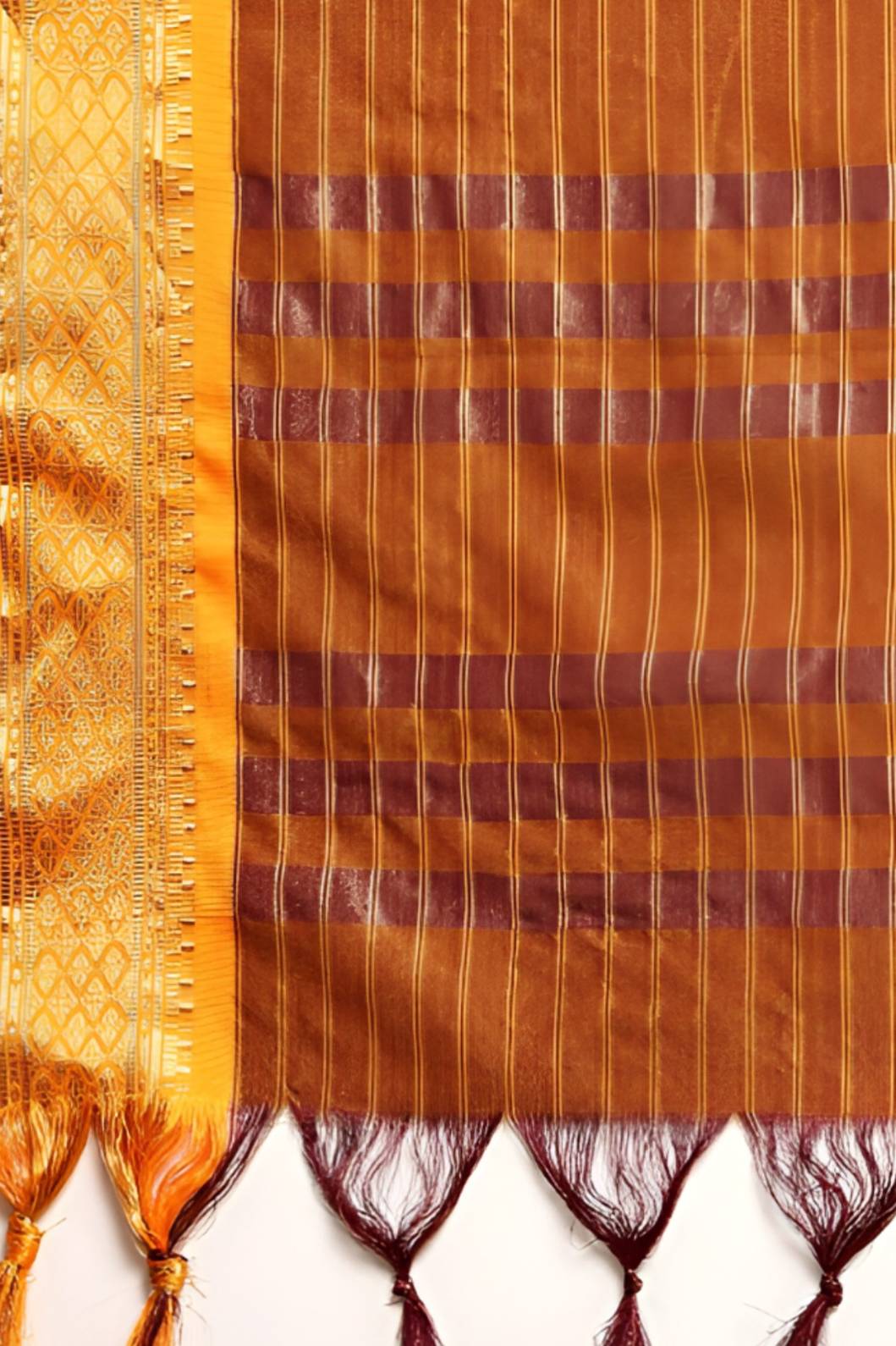 Zoomed-in checkered pattern on cotton-silk