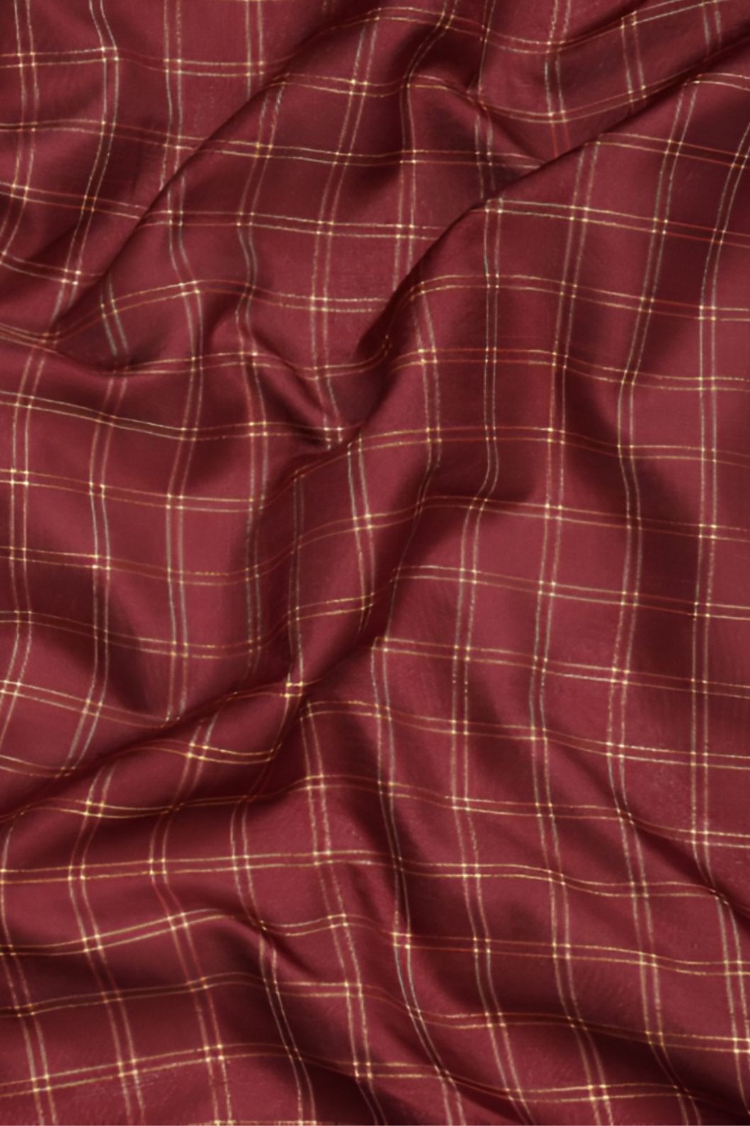 Zoomed-in checkered pattern on cotton-silk