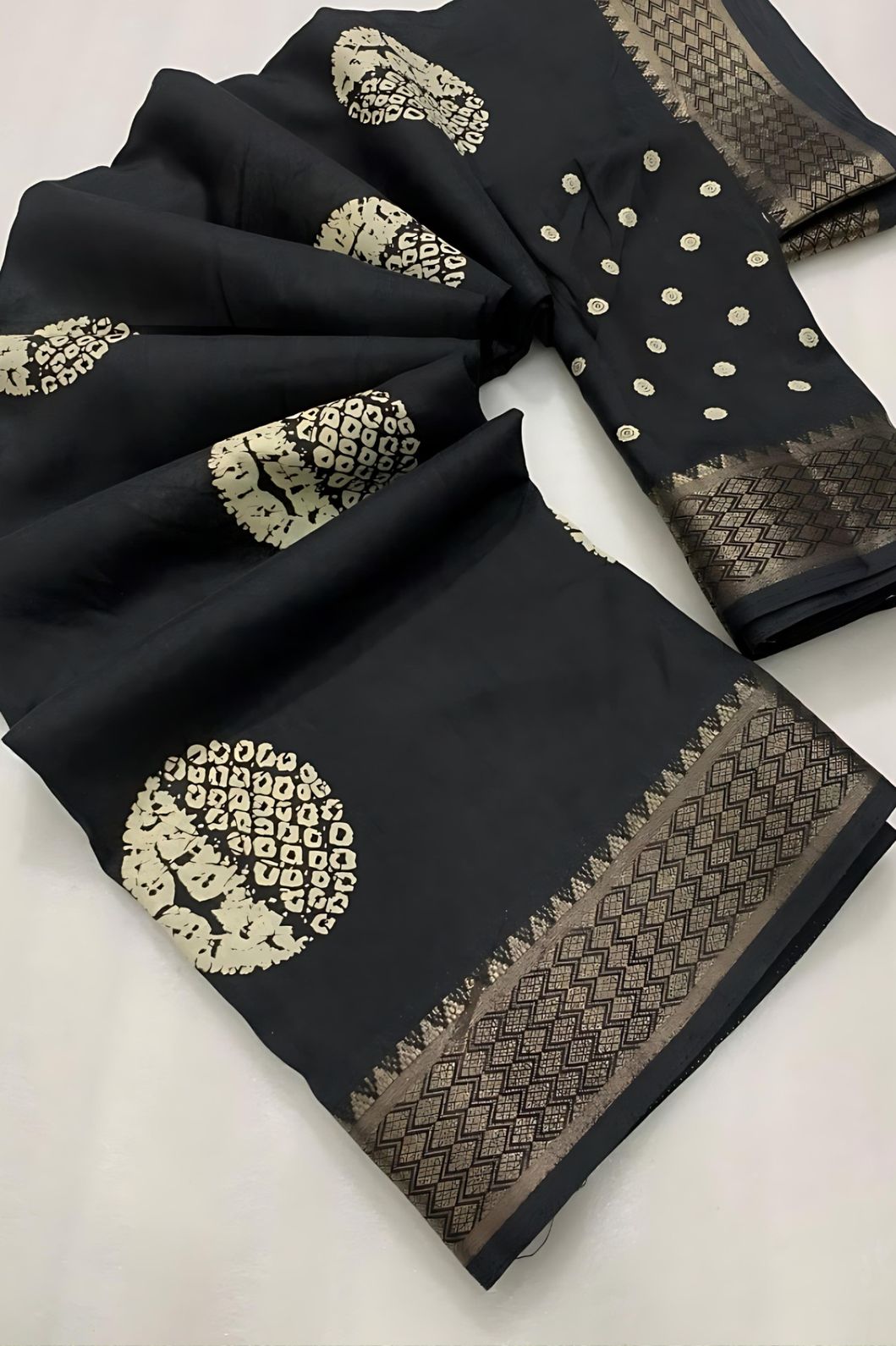 Studio close-up of print and fabric softness