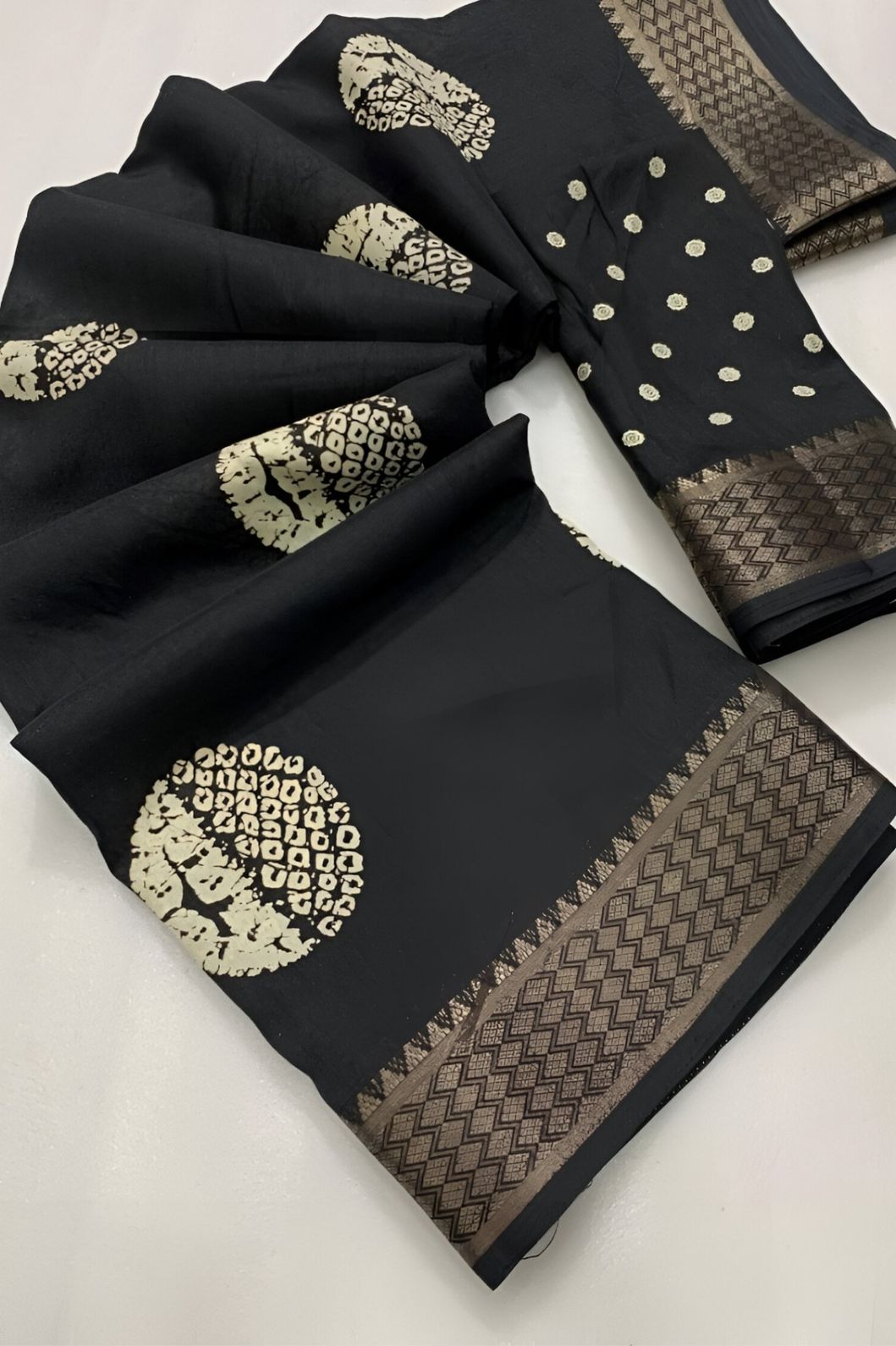 Closeup showing fabric texture, print sharpness & stitch finish – ambient lighting