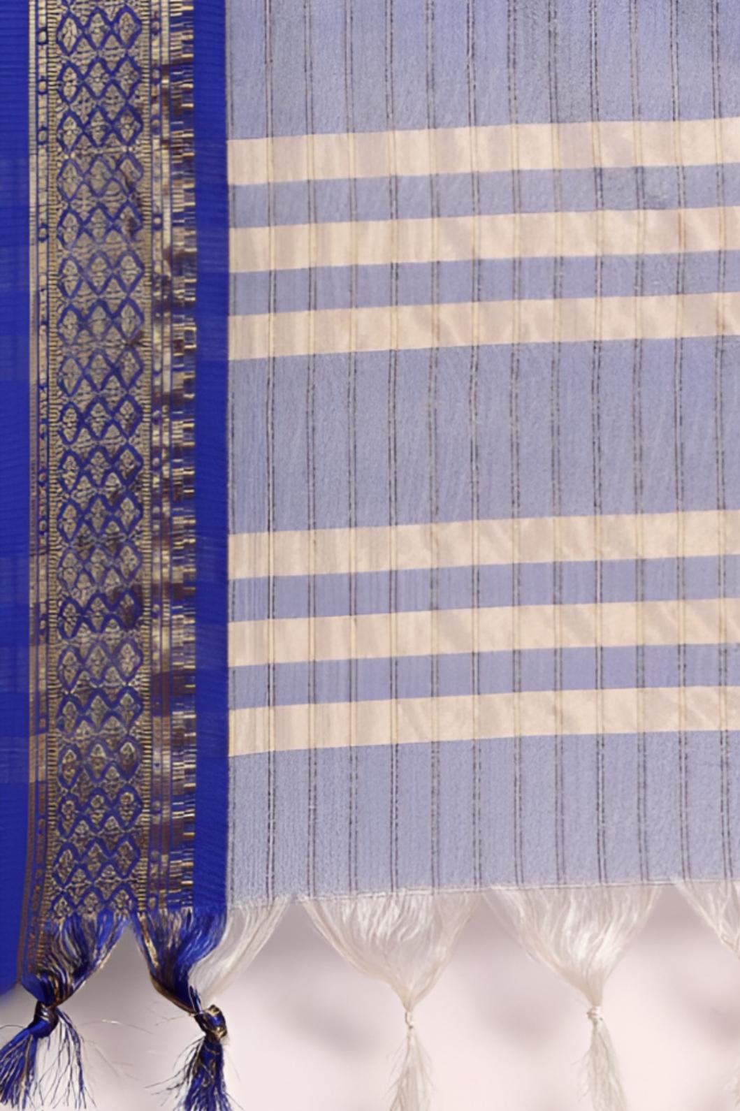 Studio close-up showing texture and vibrant blue sheen