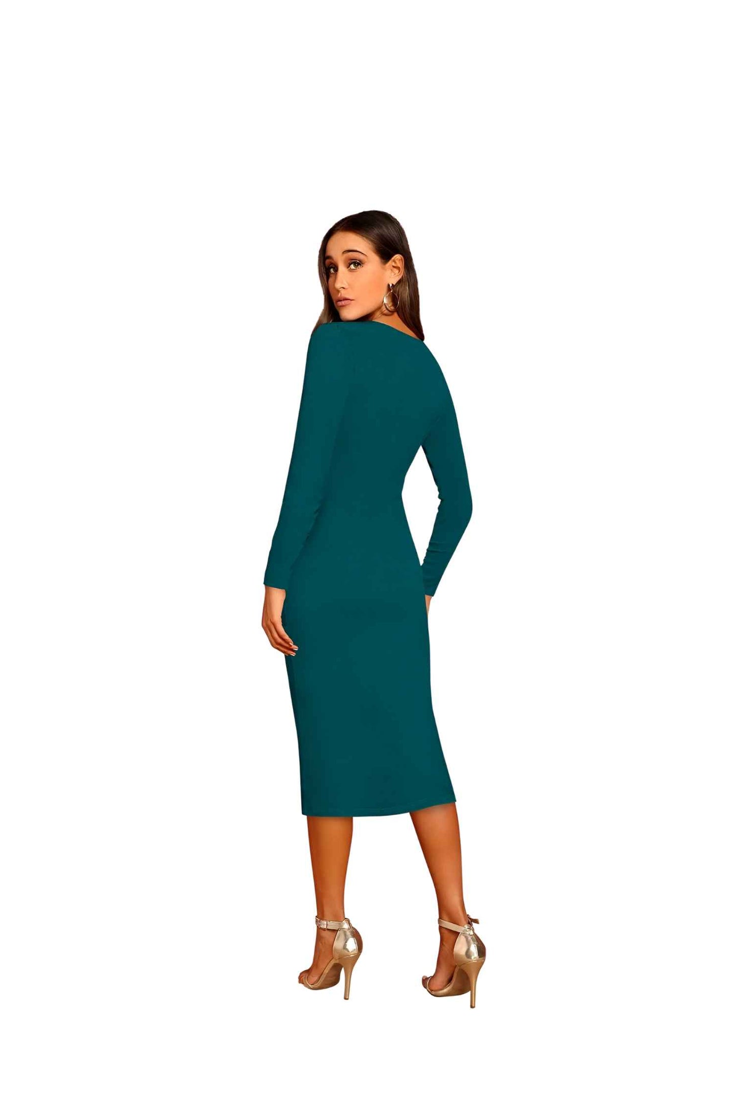 Back pose without background showing sleek fit