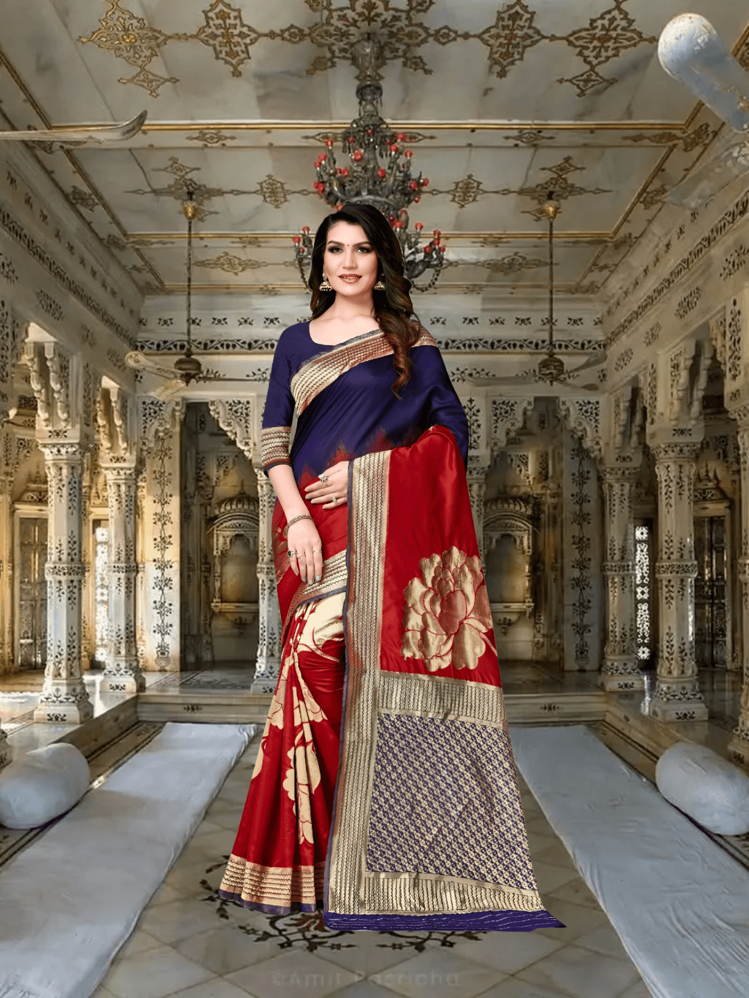 Saree draped hem eye catching