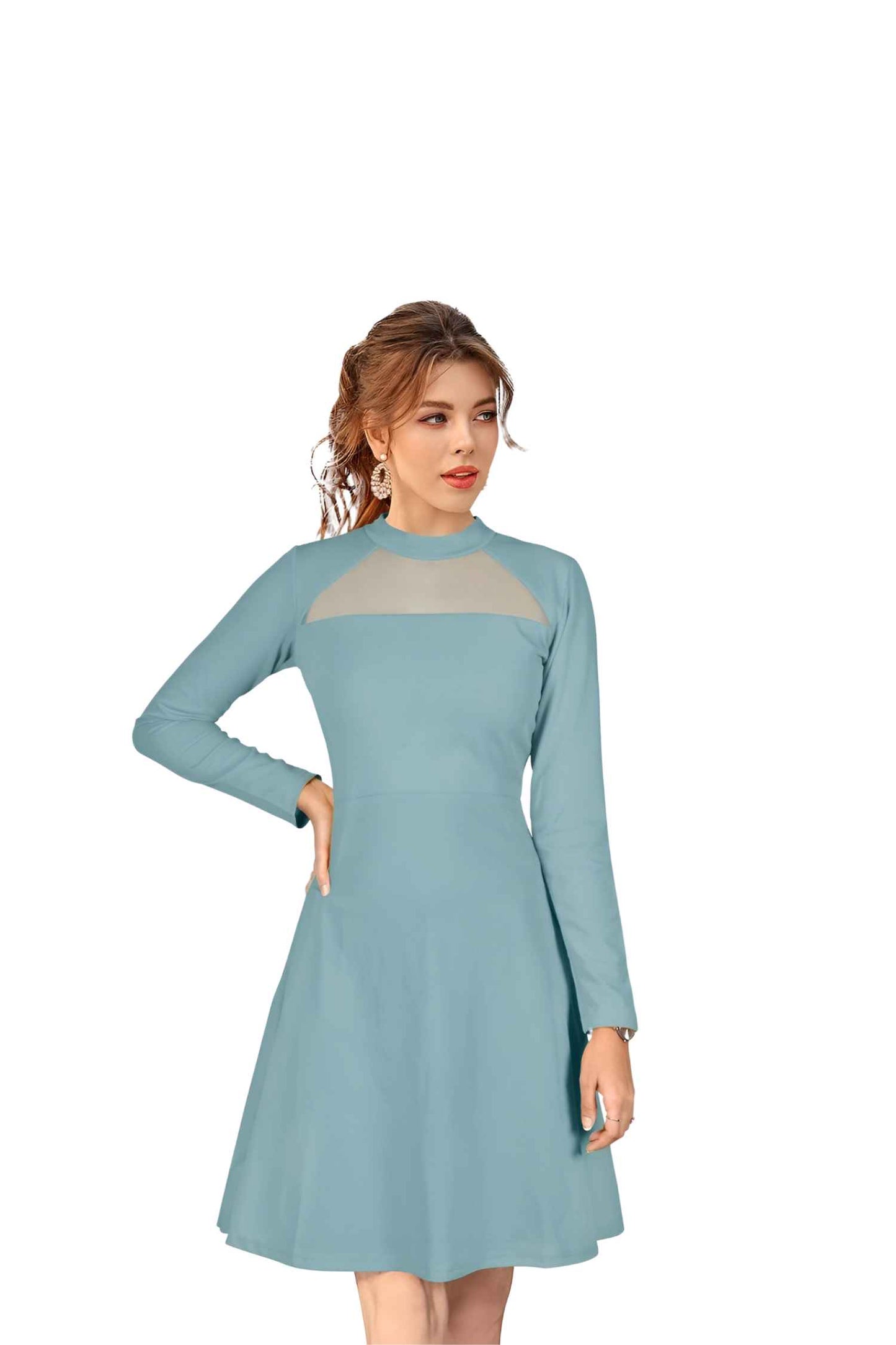 Pista monochrome dress front cutout with no background