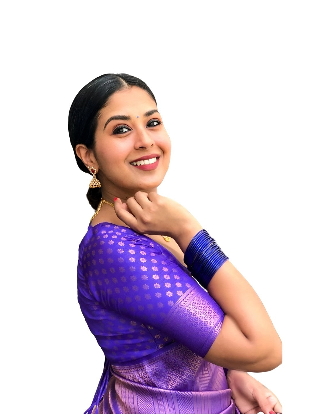 Backside blouse and pleats in detail