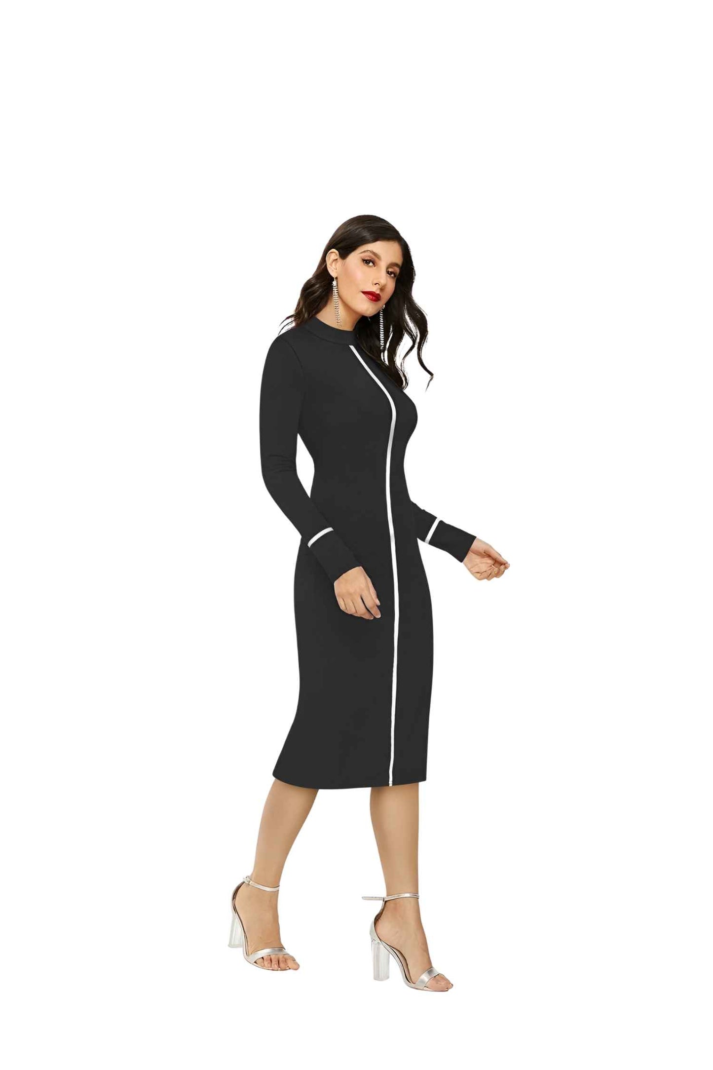 Side profile in no background studio shot