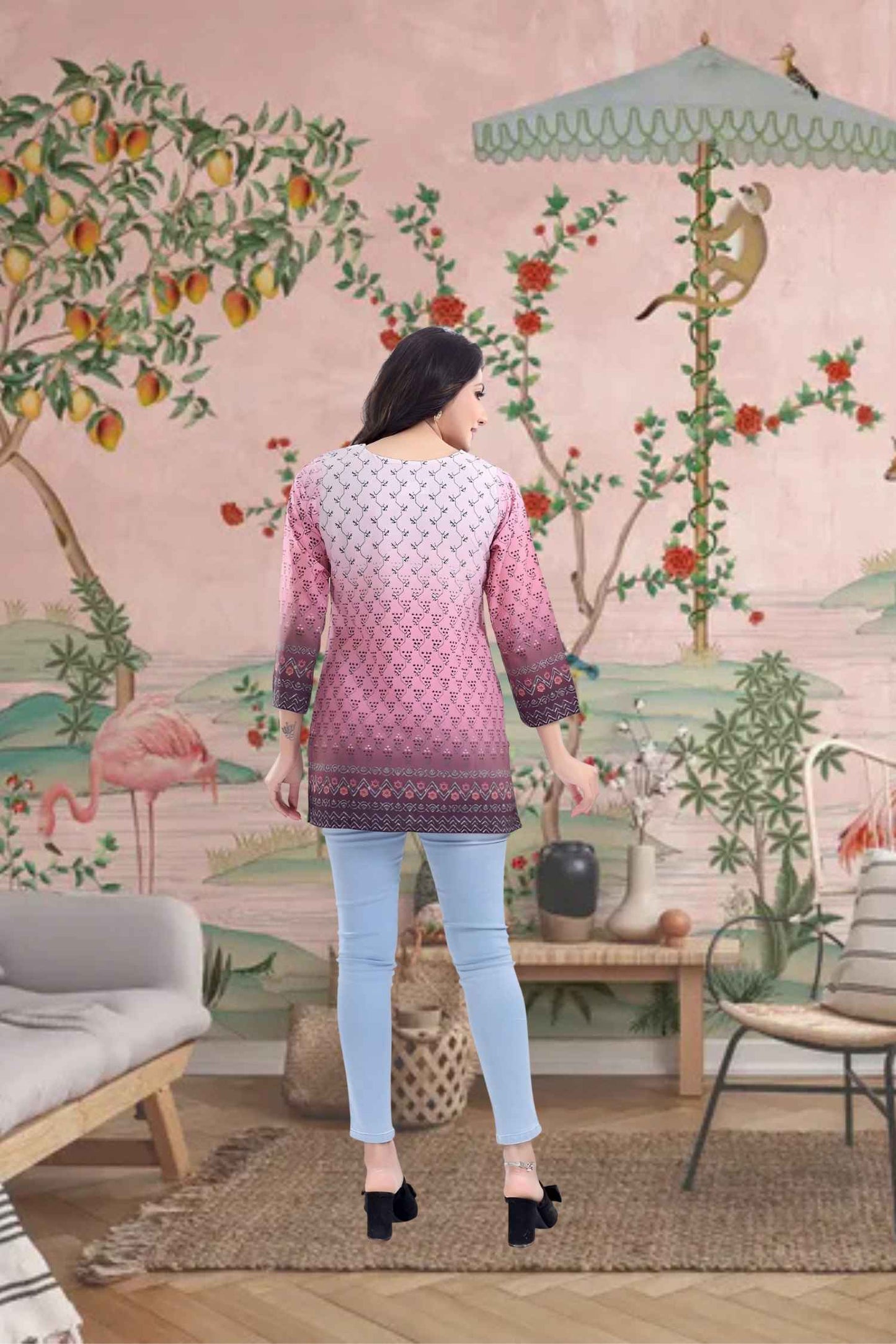 Back detail showing print like fading underworld blooms