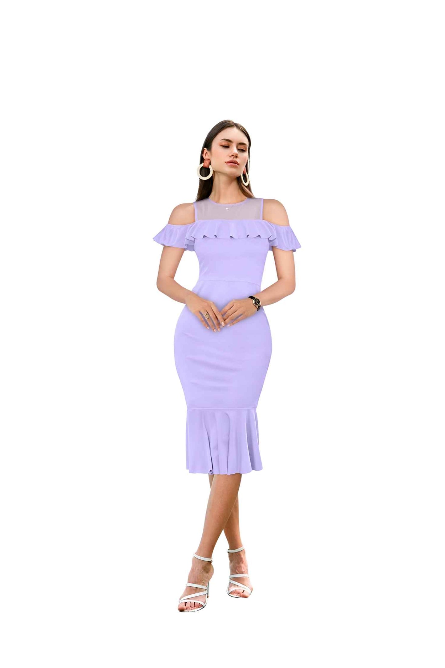 Vibrant purple dress isolated, no distractions
