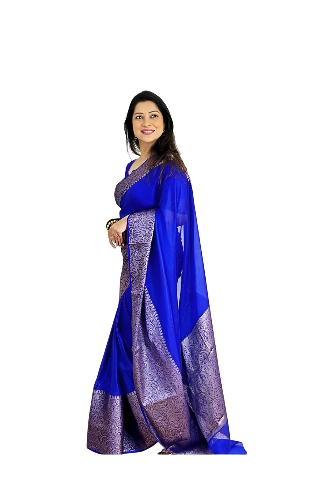 Right view in studio setup displaying fabric shine โ white background