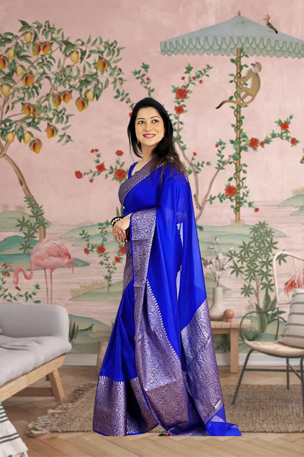 Right profile capturing royal silk flow and minimalism โ lifestyle background