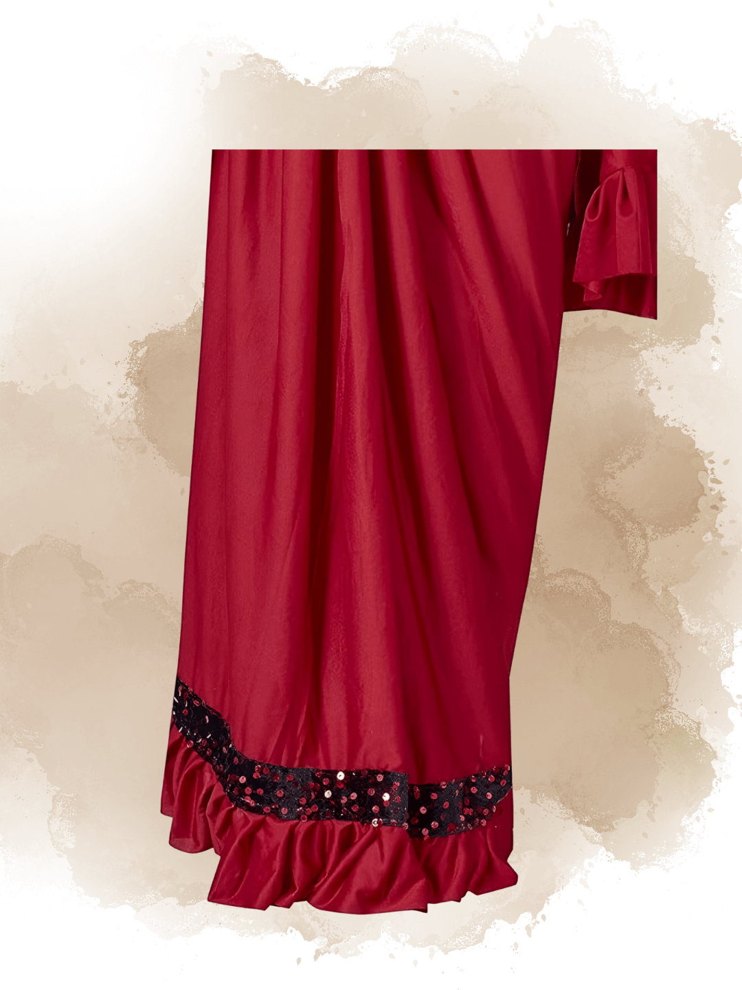 Close-up of stretchable red Lycra fabric showing wrinkle-resistant weave