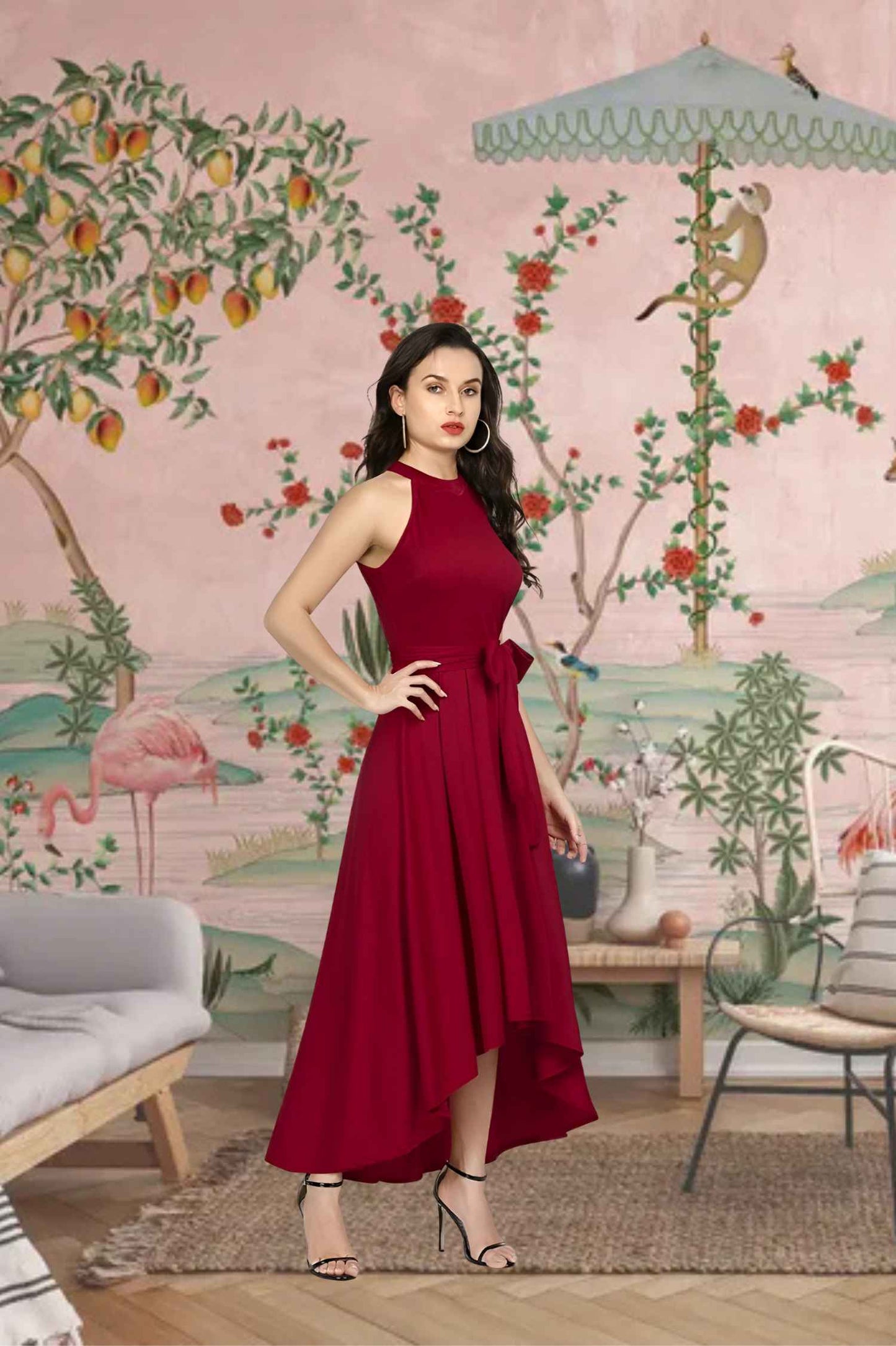 Front view: Halter neck ascending the scale