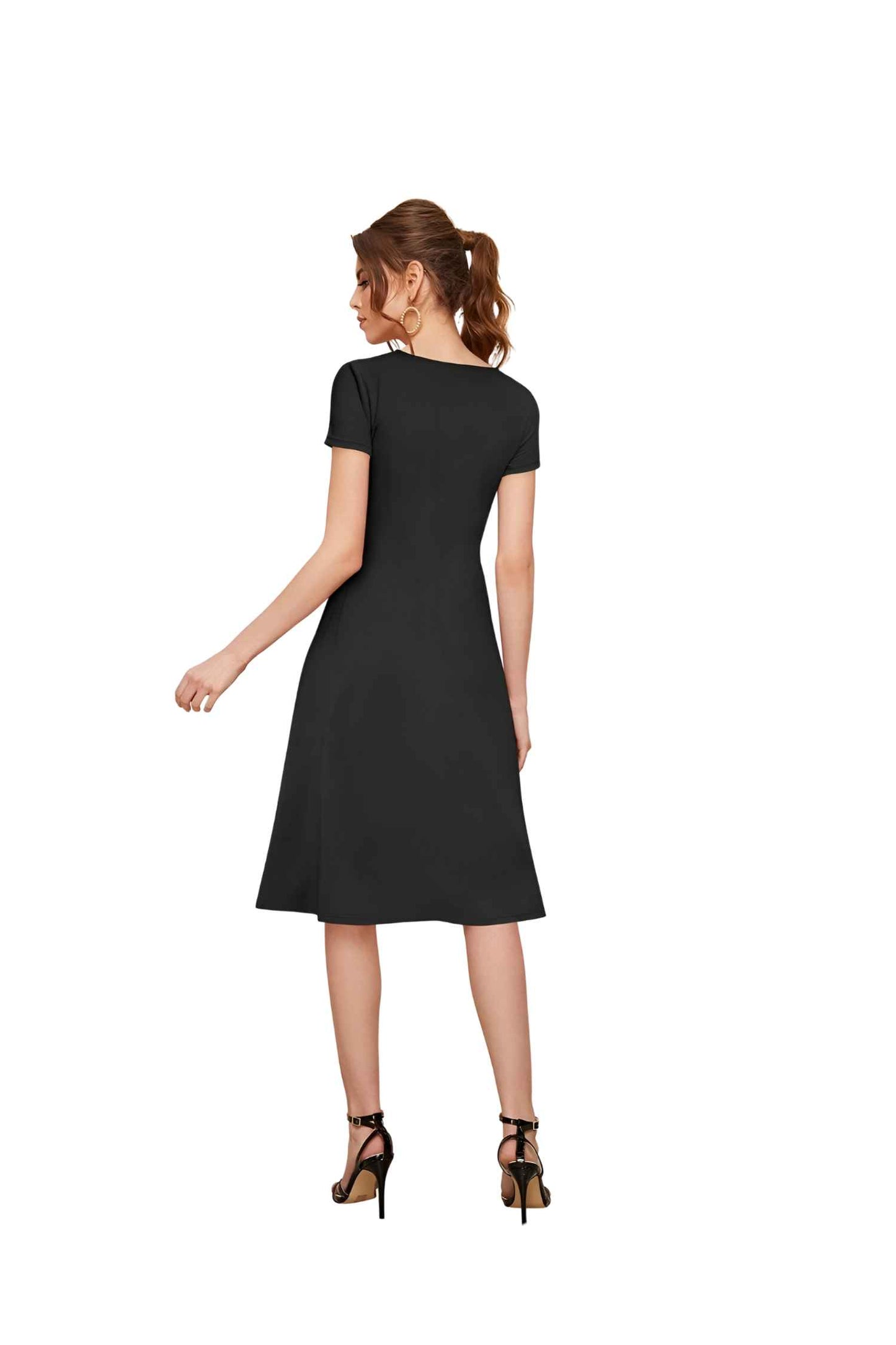 Studio shot back view, no background