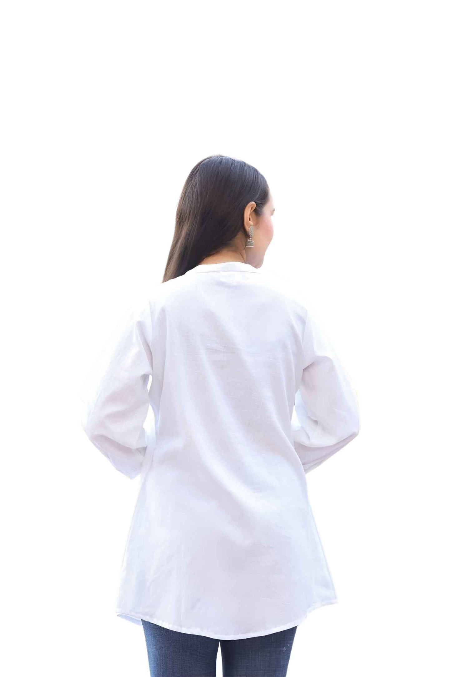 Back construction exposed, stitching sharp as a scalpel’s edge on pure cotton