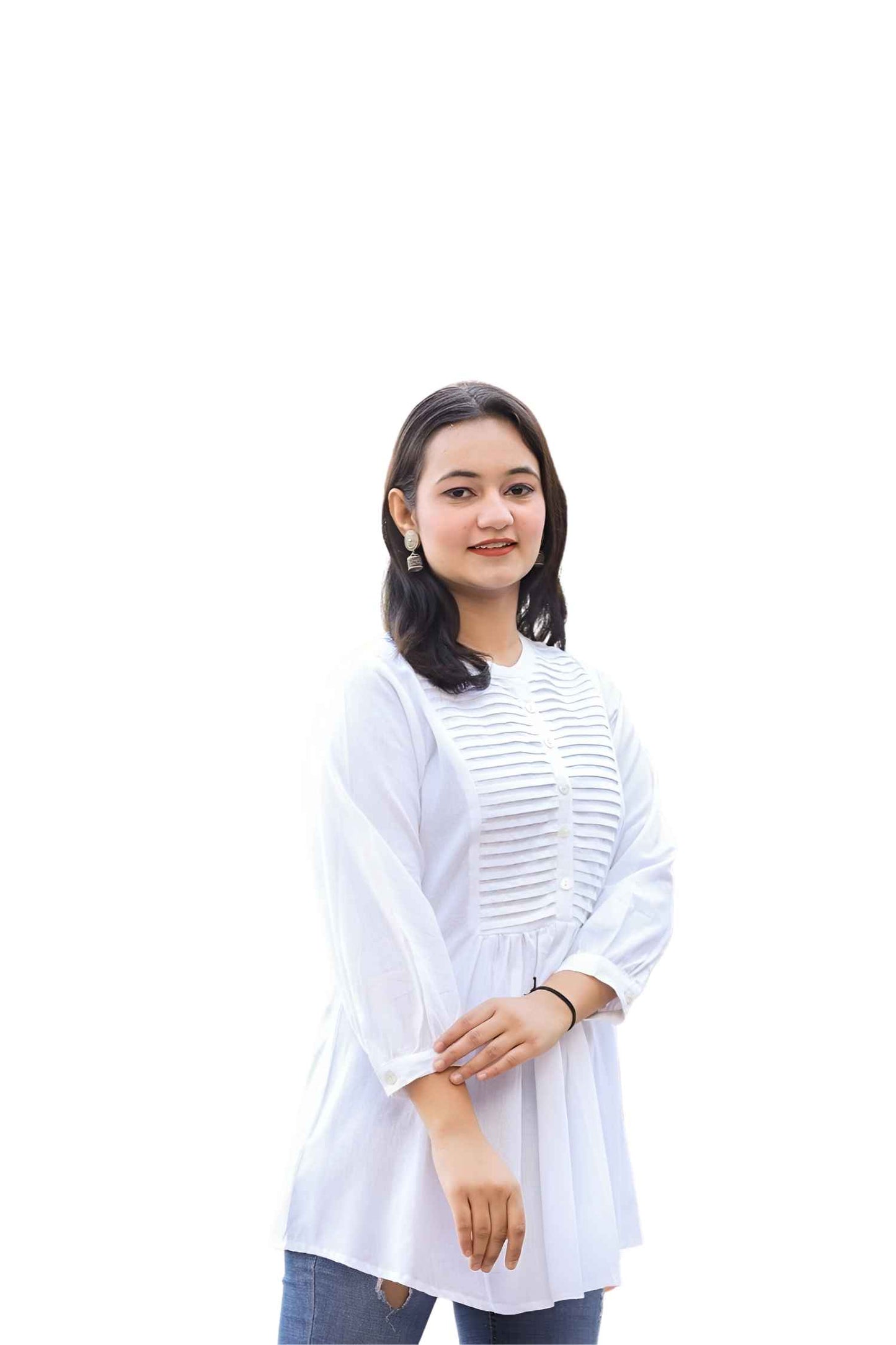 Silhouette study of full sleeves, fabric falling like unfinished confession