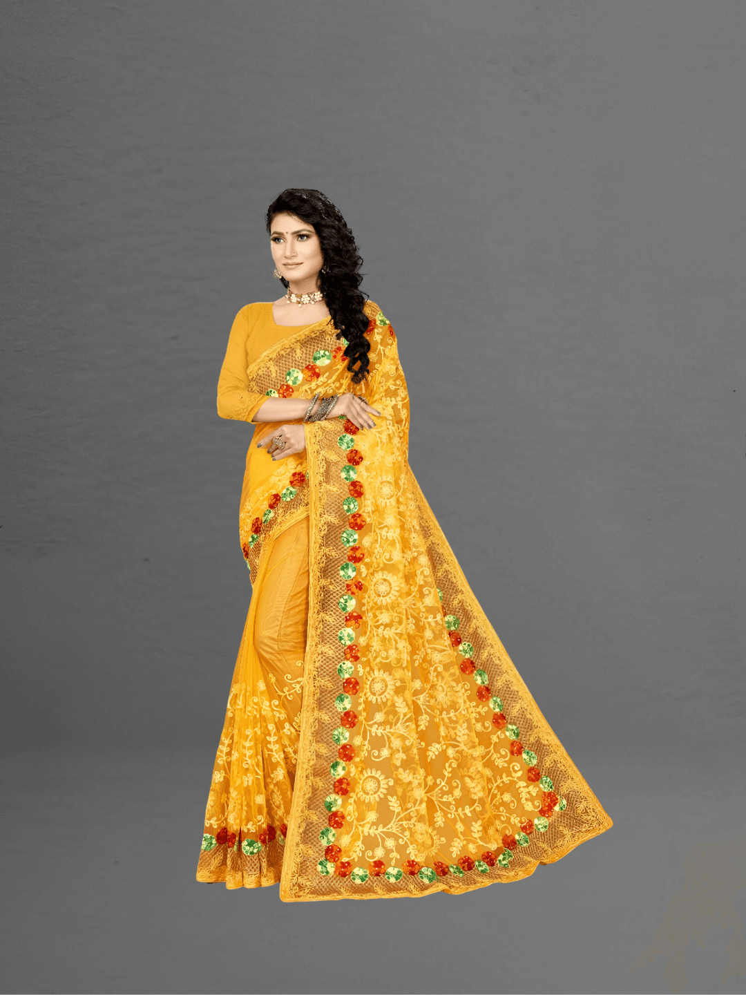 Flat lay in studio lighting, net fabric gleaming like antique sunlight