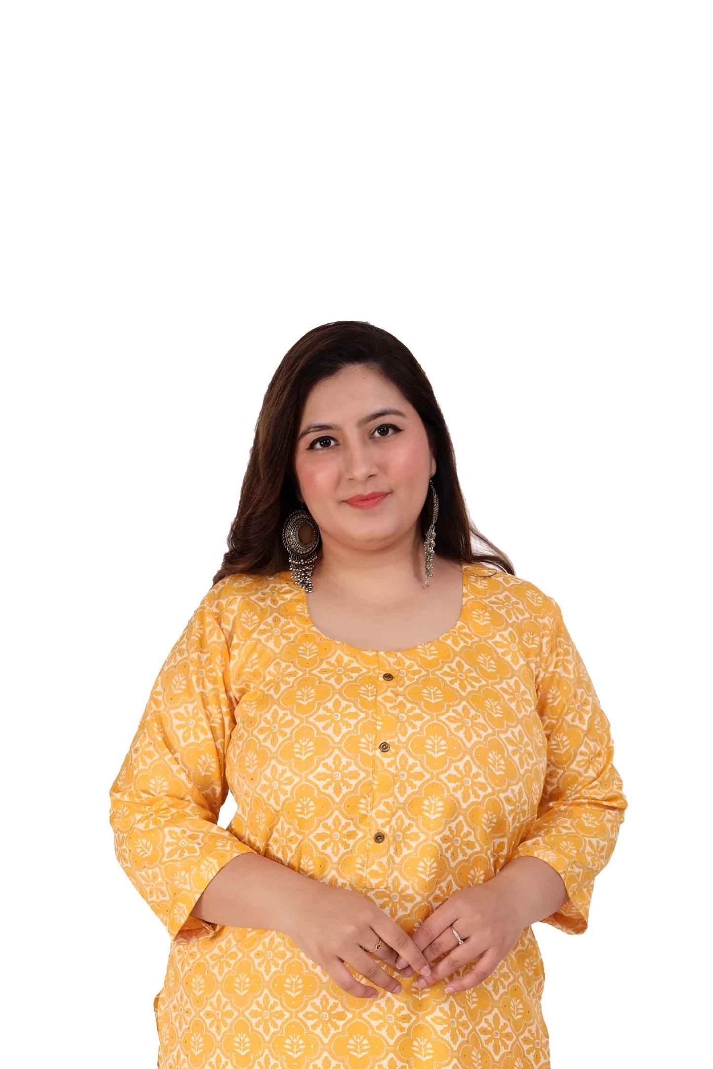 Front angle focusing on the bright yellow hue and sleek fit 🌞