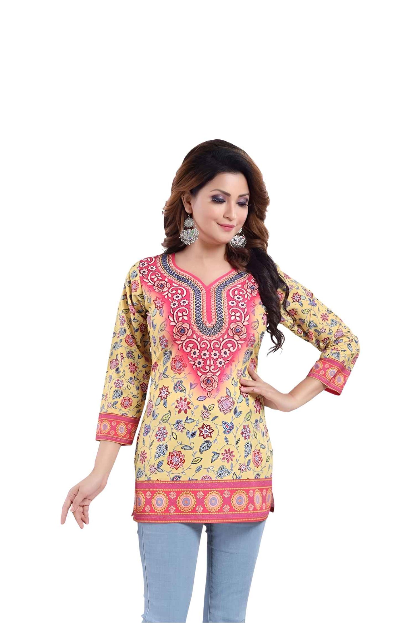 Isolated front view—yellow without apology