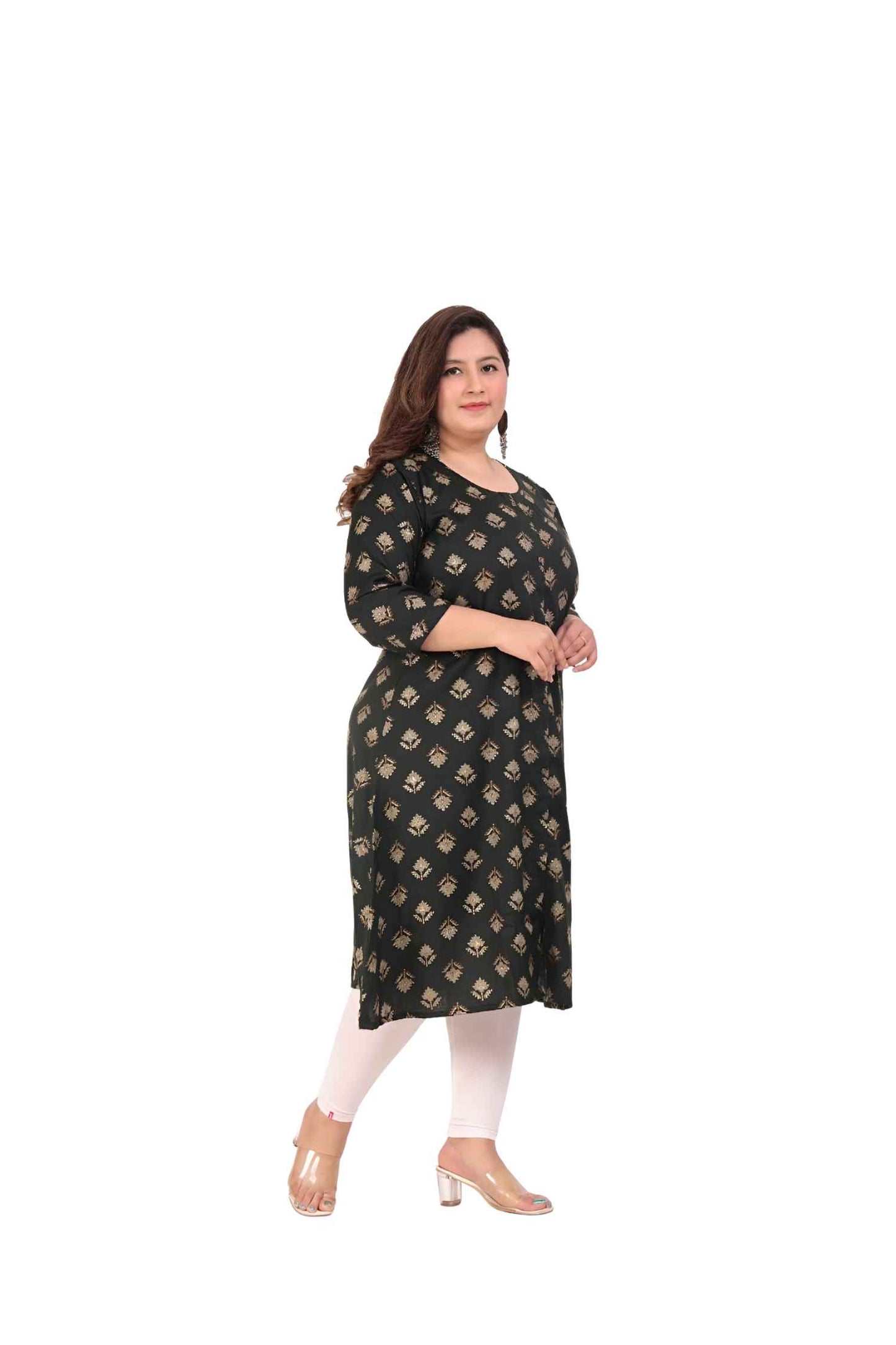 Side silhouette hinting effortless elegance