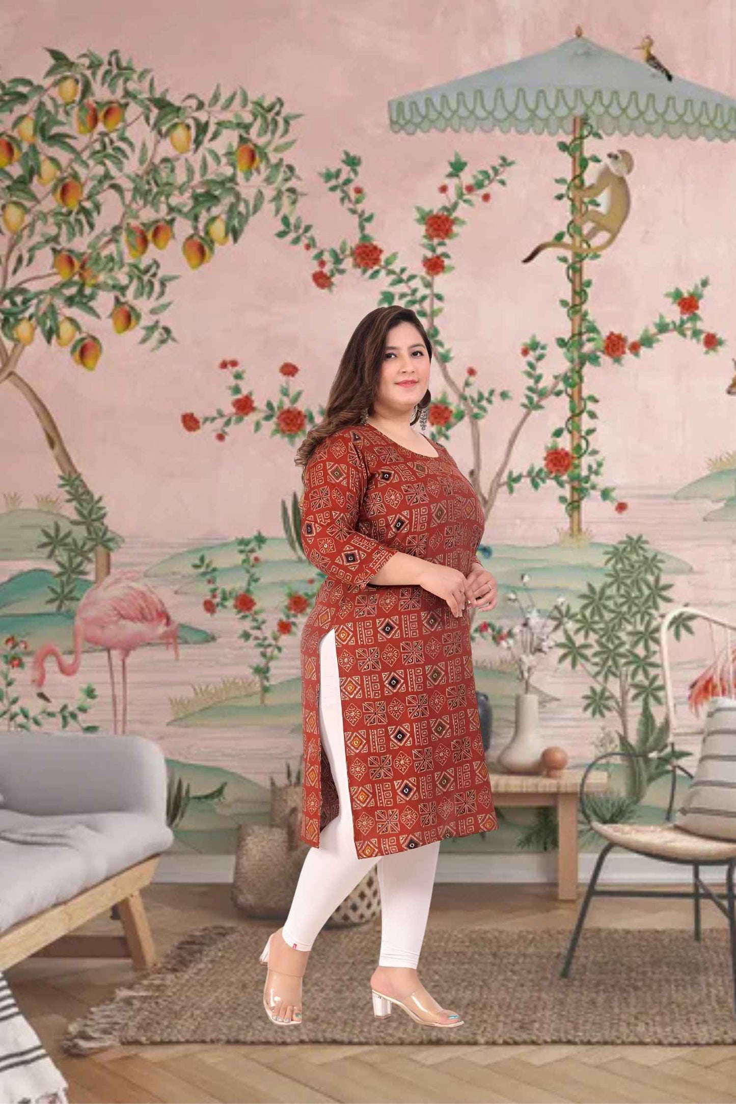 Profile view with glowing, intricate embroidery ✨