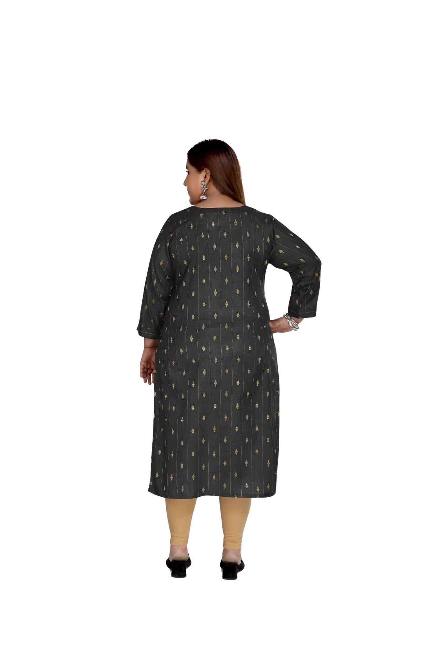 Full back shot showing the celestial embroidery spread