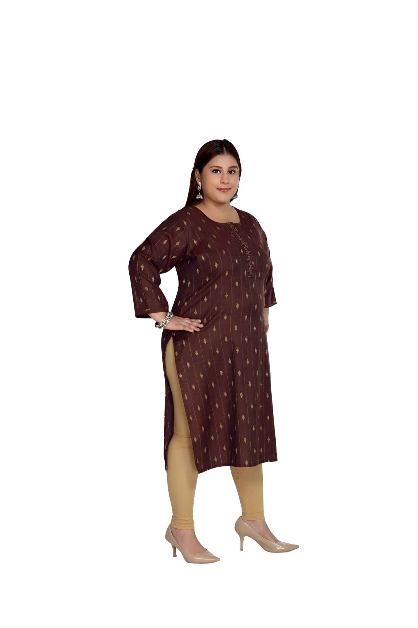 Side view, maroon silhouette ablaze with gold