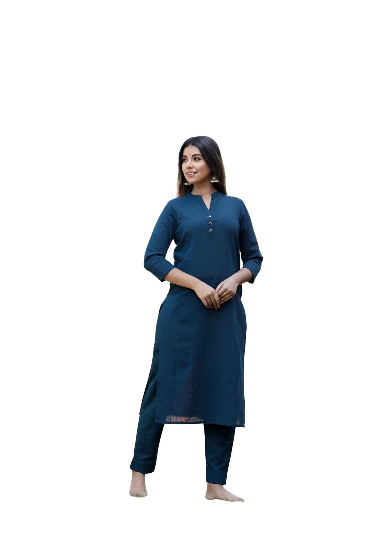 Kurti standing alone, embodying the calm of the evening