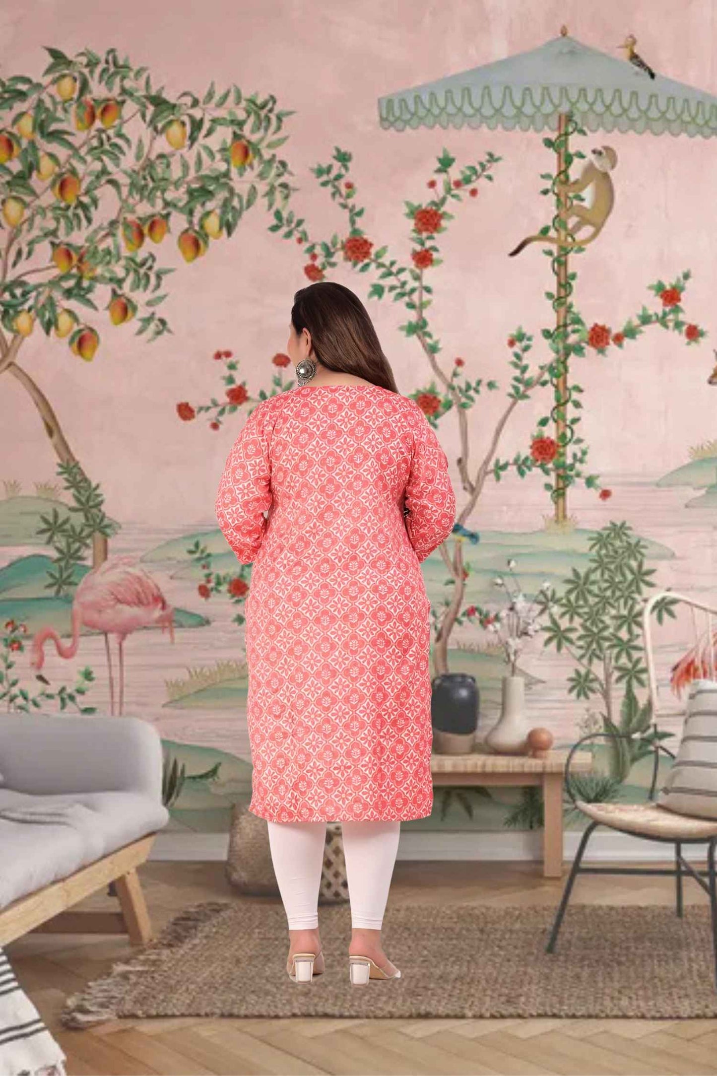 Rear shot highlighting the "Velvet Dawn" print 🌷