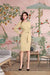  Moonlace Mirage Front View - Beige Full Sleeve Dress with Waist Ribbon