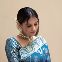 Front studio angle showing full saree design and color vibrance