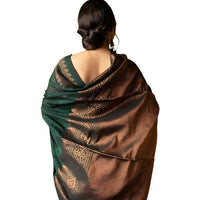 Studio shot highlighting the pallu and back blouse area
